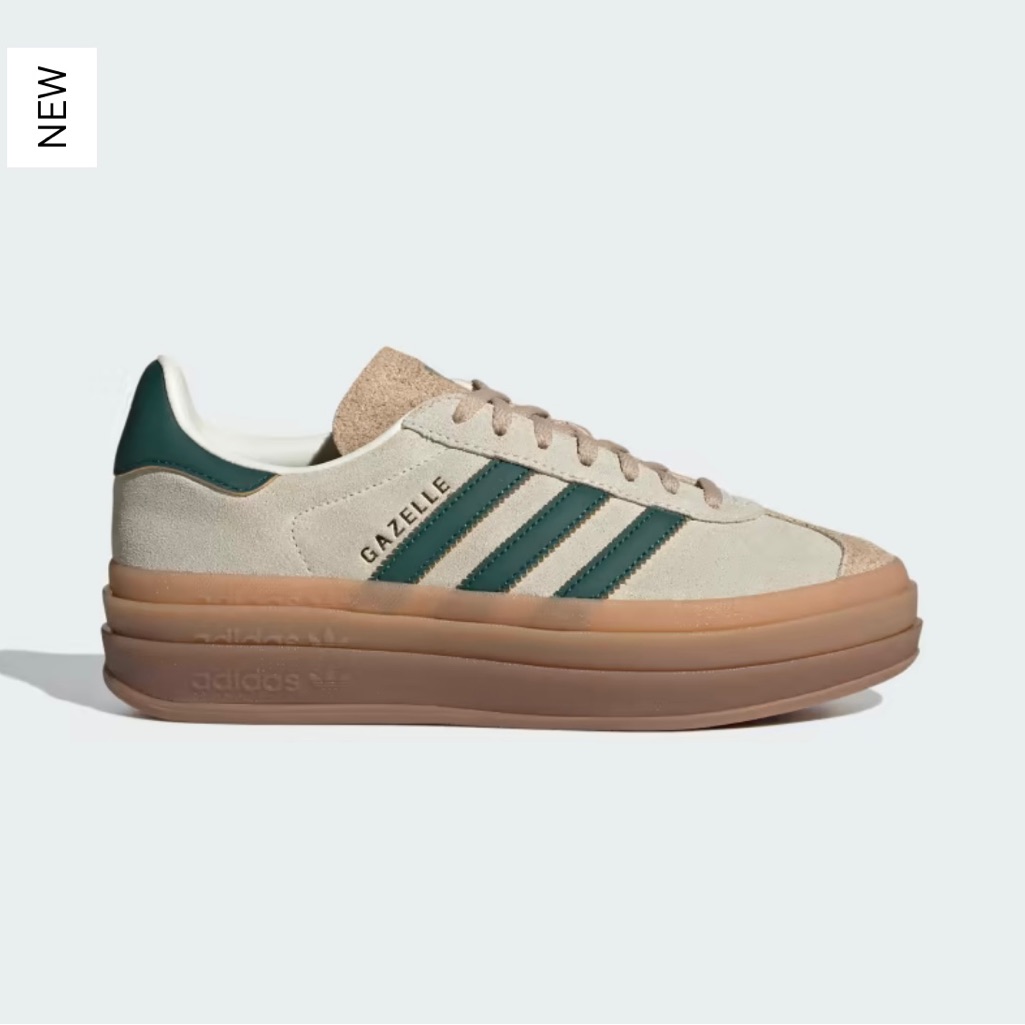 Nwt Adidas Gazelle Bold Platform Gum Sole Shoes Cream Collegiate Green Women 6.5